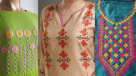 Most Beautiful Embroidery Neck Designs Ll Hand Embroidery Neck Patterns