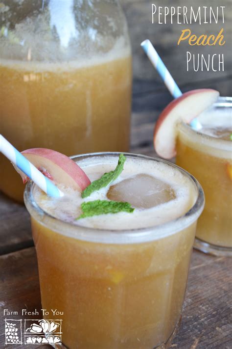 Peppermint Peach Punch Recipe Healthy Drinks Smoothie Drinks