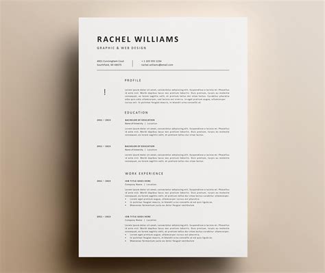 Minimalist Resume By Simpledesign On Creativemarket Creative Resume