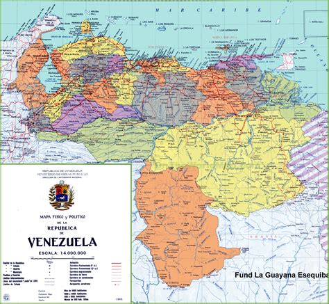 Large Detailed Political Map Of Venezuela With Marks Of Roads Images