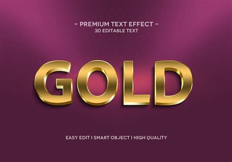 Gold text effect style template | Premium PSD File