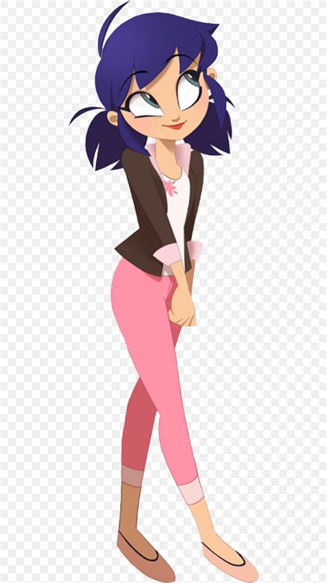 Purple Haired Cartoon Character Marinette Dupain Cheng Adrien Agreste