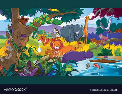 Animals And Their Habitats Royalty Free Vector Image