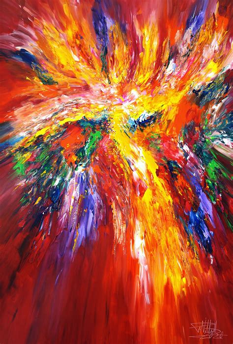 Large Original Contemporary Painting Acrylic On Canvas Red Energy