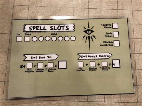 Dnd 5e Spell Slot Cards Dnd Character Sheet Dnd Tabletop Rpg