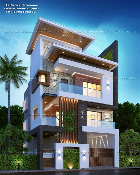 Arsagar Morkhade 91 8793196382 3 Storey House Design House Designs