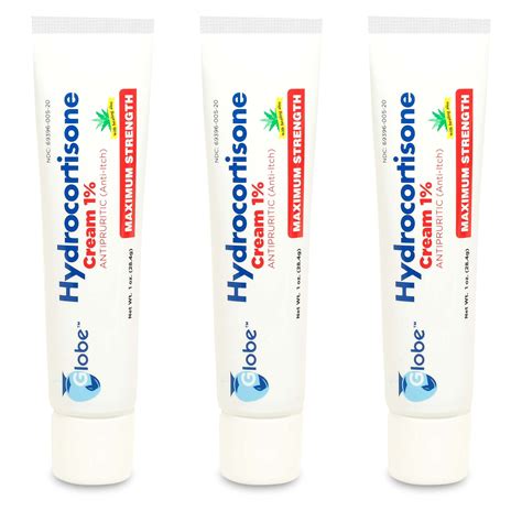 Globe Hydrocortisone Maximum Strength Cream 1 W Aloe Anti Itch