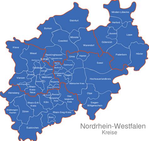 Nordrhein Westfalen Nrw Kreise Interaktive Karte Image Mapsde