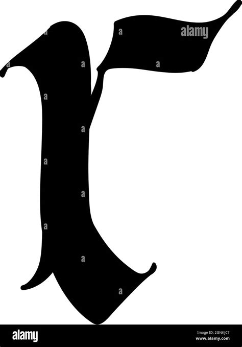 Letra R En Estilo Gótico Vector Alfabeto El Símbolo Está Aislado
