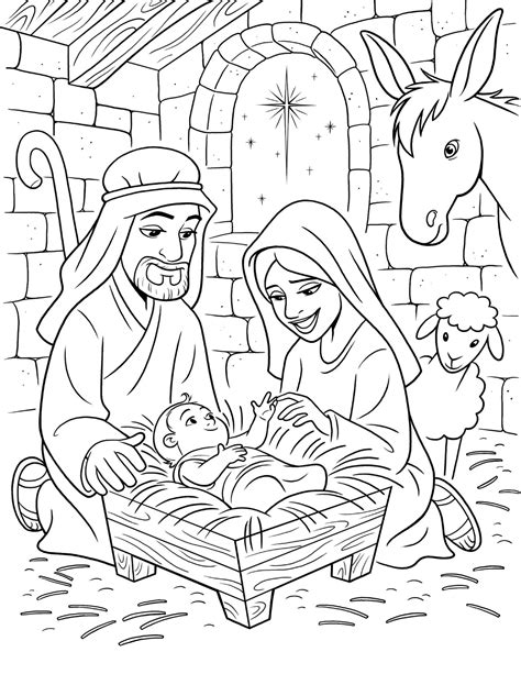 Your children can share the same love through these nativity coloring pages. The Birth of Christ