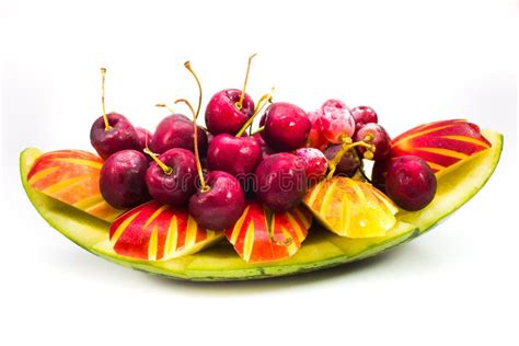 Fresh Fruit On Creative Bowl In Background Stock Photo Image Of Idea