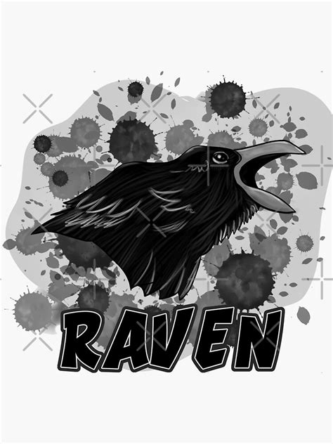 Raven Sticker For Sale By Rearwingcartoon Redbubble