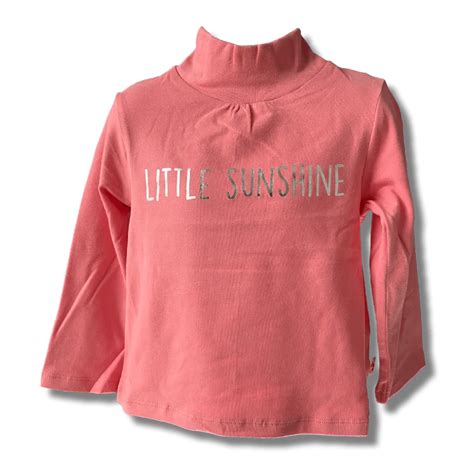 Girls Coral Pink Cotton Printed Full Sleeve Top Plumage Shop