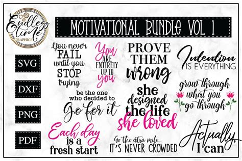 Motivational Quotes Svg Bundle 10 Unique Quotes