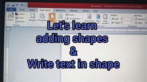 Ms Word Adding Shapes Insert Text In Different Shapes Youtube
