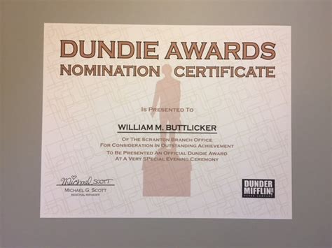 2 Dundie Award Nomination Certificates Two Personalized The Etsy