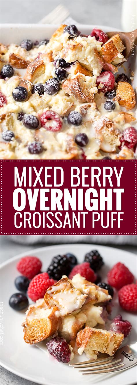 Add croissant portions to baking dish. Mixed Berry Overnight Croissant Breakfast Bake - The ...
