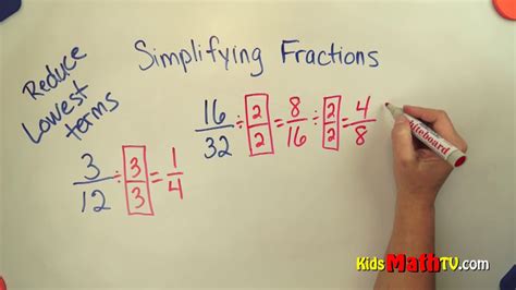 How to simplify fractions using their gcf. How to simplify fractions to the lowest terms math video ...