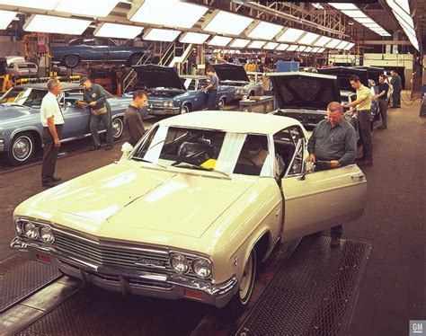 New 1966 Chevrolets Rolling Down The Flint Mi Assembly Line