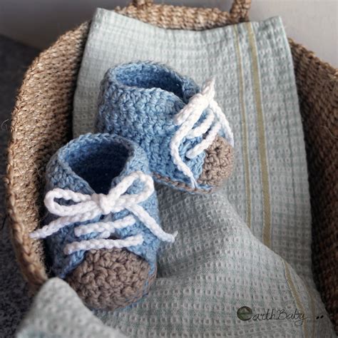 Crochet Pattern Baby Boy Shoes Sneakers With Laces Crochet Etsy