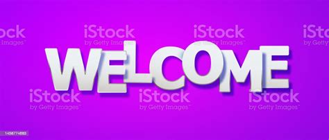 Welcome Letters Bannerwelcome Poster On Ultraviolet Background Vector