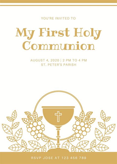 First Communion Invitations Free Printable