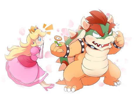 love princess peach and bowser super mario bros series artwork by ukan muri