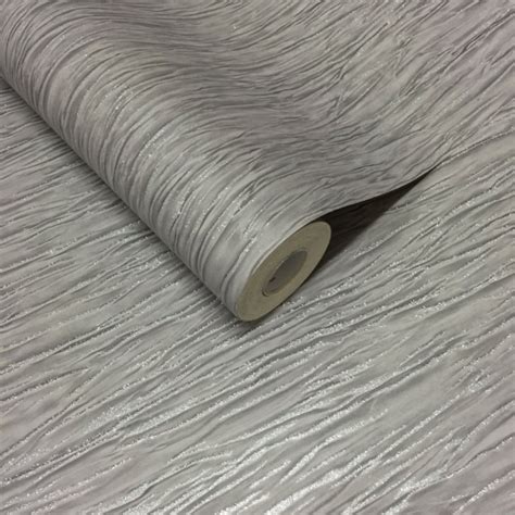 I Love Wallpaper Crushed Silk Plain Glitter Wallpaper Grey Silver