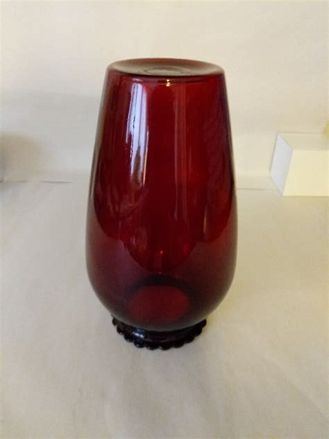 Vintage Anchor Hocking Royal Ruby Red Glass 9 Tall Vase Etsy