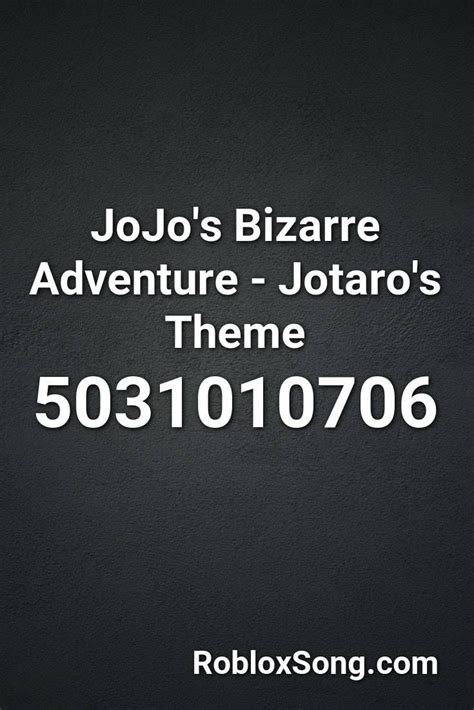 Jojos Bizarre Adventure Jotaros Theme Roblox Id