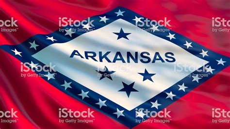 Arkansas State Flag Waving Flag Of Arkansas State United States Of America Royalty Free Stock