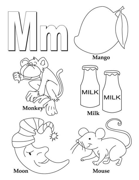 My A To Z Coloring Book Letter M Coloring Page Preschool Letter M