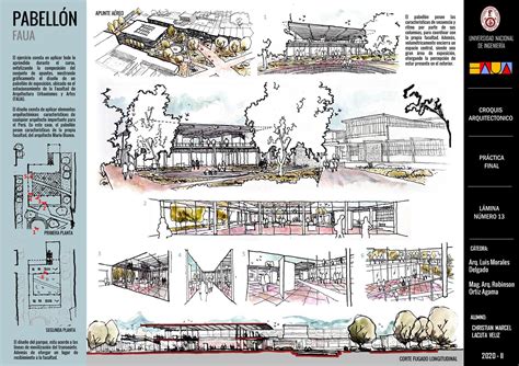 Croquis ArquitectÓnico Portafolio Faua Uni By Christian Marcel