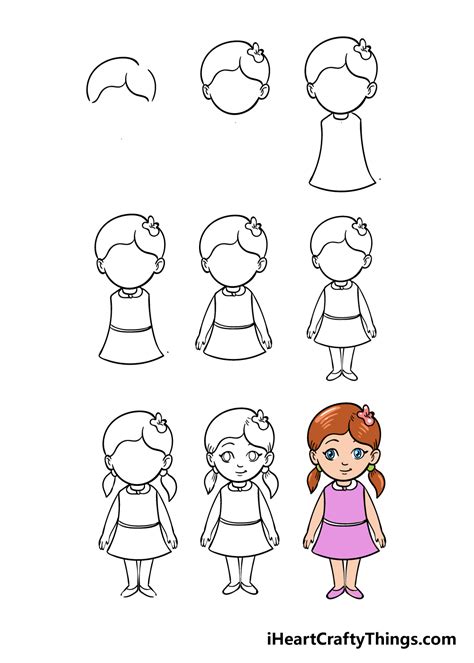 Cartoon Girl Drawing How To Draw A Cartoon Girl Step By Step