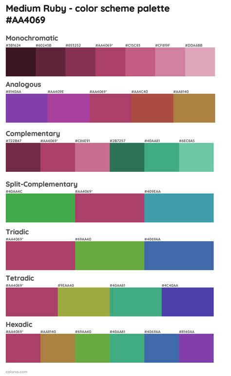 Medium Ruby Color Palettes And Color Scheme Combinations