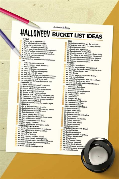 Halloween Bucket List Printable Ubicaciondepersonascdmxgobmx