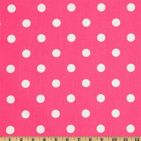 Hot Pink Polka Dot Fabric By The Yard All Cotton Home Decor Etsy
