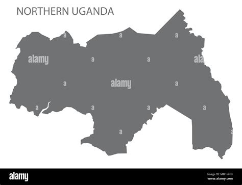 Northern Uganda Map Grey Illustration Shape Stock Vector Image And Art