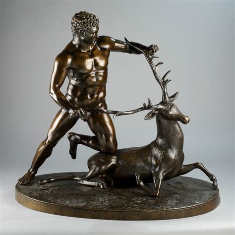 Bronze - Hercules and the capture of the Ceryneian Hind - Herwig Simons