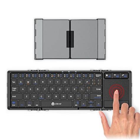 Iclever Keyboard Folding Bluetooth Usb Touch Pad Ic Bk08 Dark Gray Fs