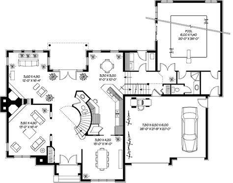These unique plans include pools or spas in enclosed spaces within the home so that owners can swim and relax throughout the whole year. Pin di i love floorplans