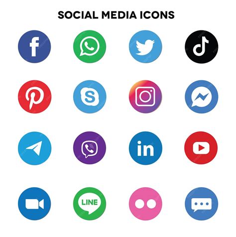 Premium Vector Social Media Buttons Logo Collection Set Of Most