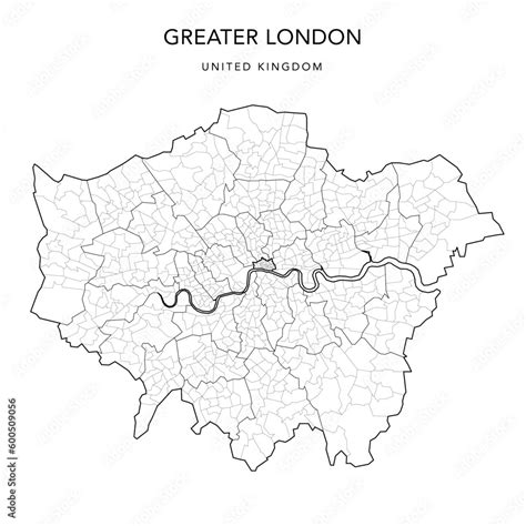 Administrative Map Of The Greater London And The City Of London With