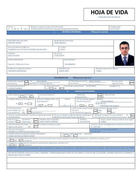 Formato De Hoja De Vida En Word Colecci 243 N 2020 Amp 2021 Riset