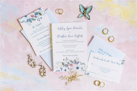Floral Lowndes Grove Wedding Invitation Charleston Graphic Design