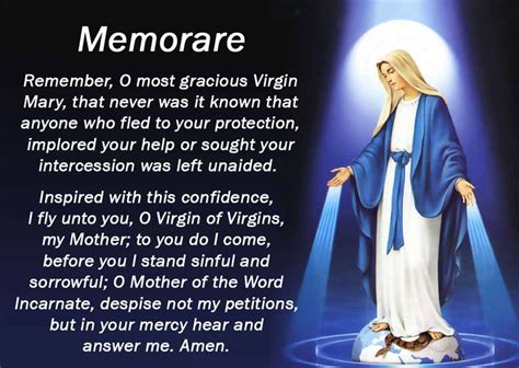 13 Best Memorare Images On Pinterest Memorare Prayer Catholic And