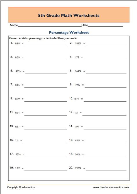 Orangeflowerpatterns Get Math Worksheets For 5th Grade 