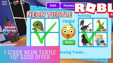 What Do People Trade For My Neon Turtle Roblox Adopt Me Youtube