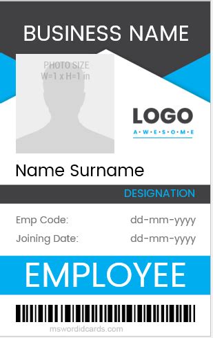 All of our professionally made designs are 100% free to use and can be customized as much or as little. 10 Best MS Word ID Cards for Office Employees | Word & Excel Templates