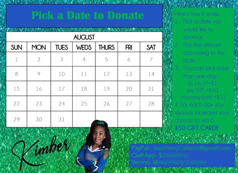 Cheerleading Calendar Fundraiser 2021 Template Digital Image Etsy